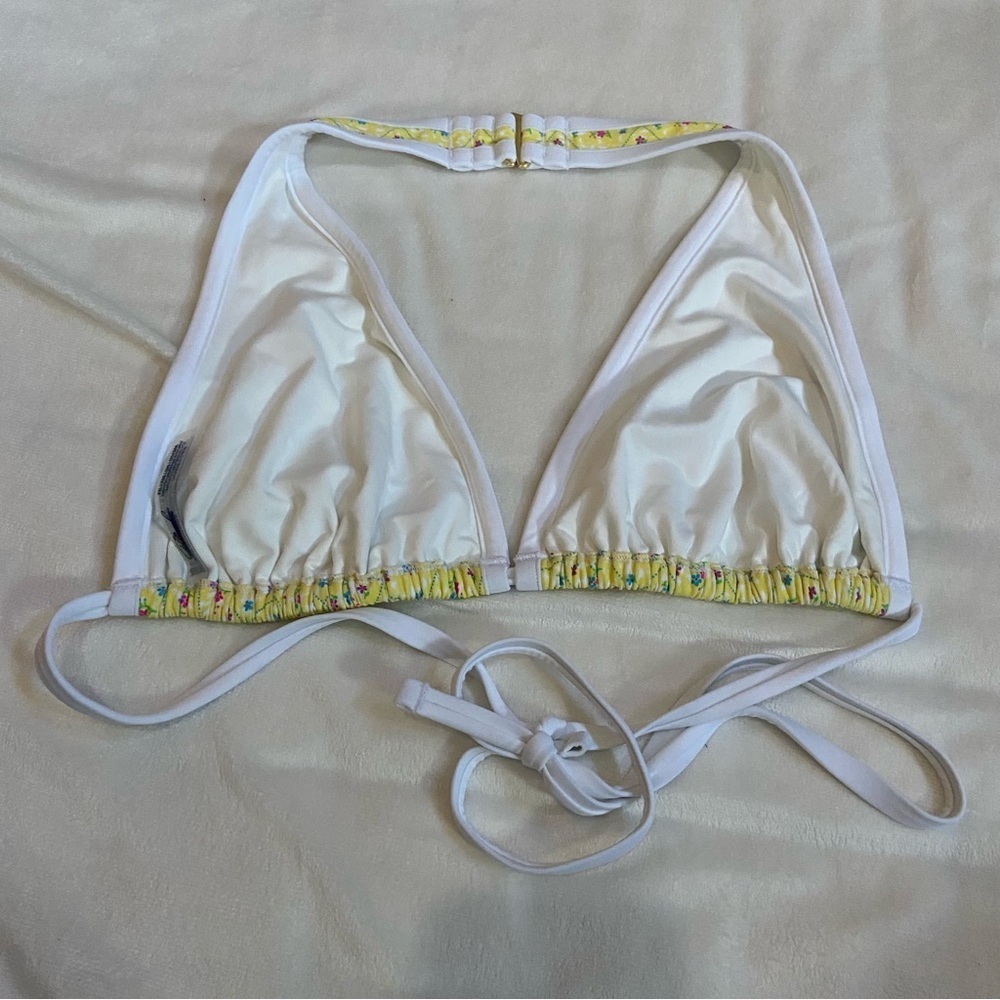 New! Frankie's Bikinis x PINK Augusta floral halter Bikini Top 1521 - Picture 6 of 9